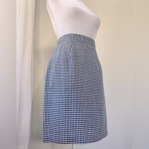 Vintage ‘90s Rampage Navy Blue & White Gingham Print Mini Skirt